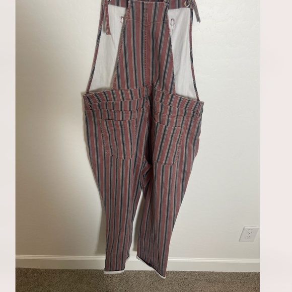 ⭐️ AE High-Waisted Tomgirl Denim Overall Striped Hipster Hippie Artsy Jumpsuit - Picture 7 of 7